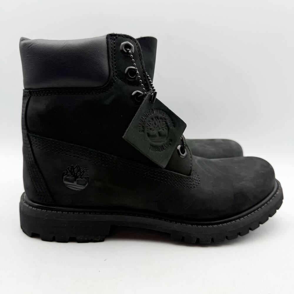 Timberland Premium Womens 6" Ankle Boots Size 6.5 Black Nubuck Leather WP NIB - Picture 3 of 13